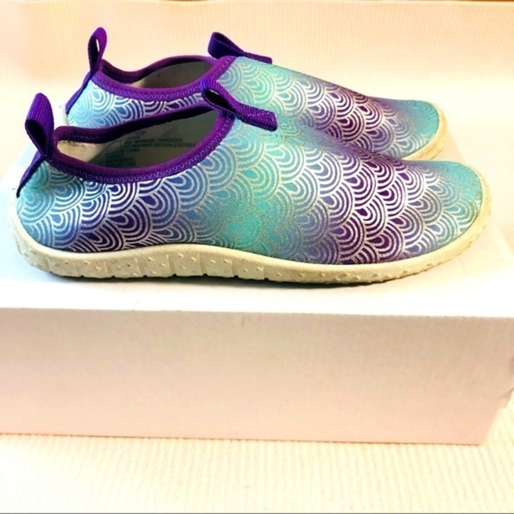 Kids' Grover Slip-On Water Shoes - Cat & Jack Mermaid Teal & Purple- Size 13